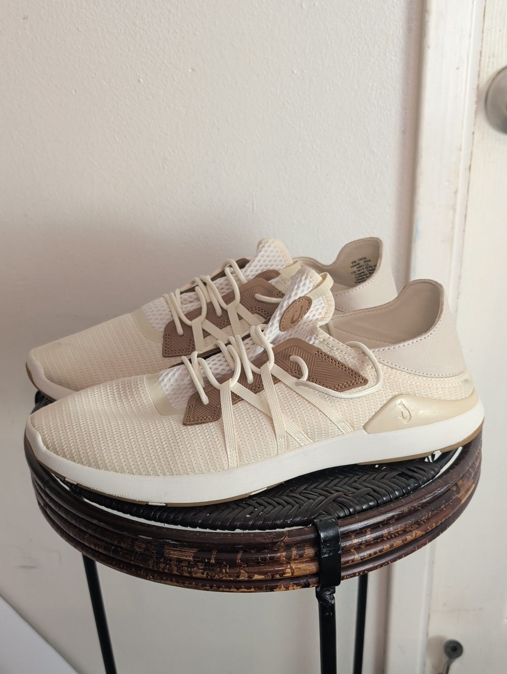 OLUKAI Mio Li Athletic Shoes Men's Size 14 Beige And Brown